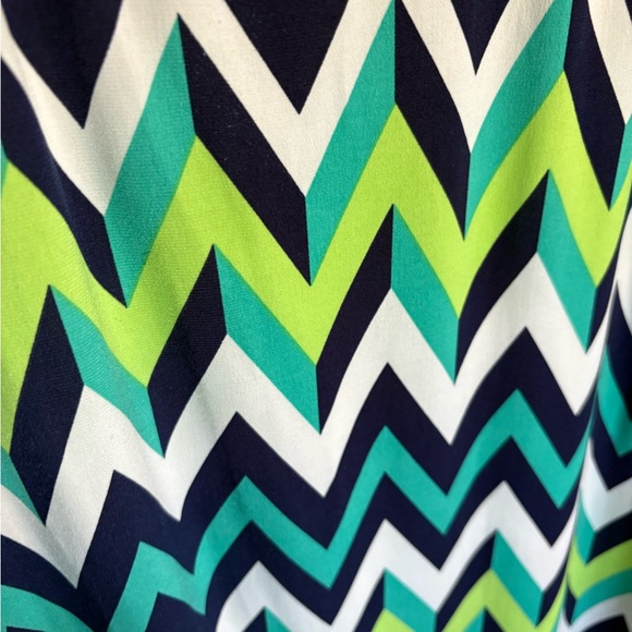 Jessica Howard Chevron Maxi Dress - Navy, Lime, White - Picture 4 of 5